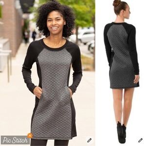 Smartwool Women’s Diamond Peak Quilted Dress in Gray Black size M
